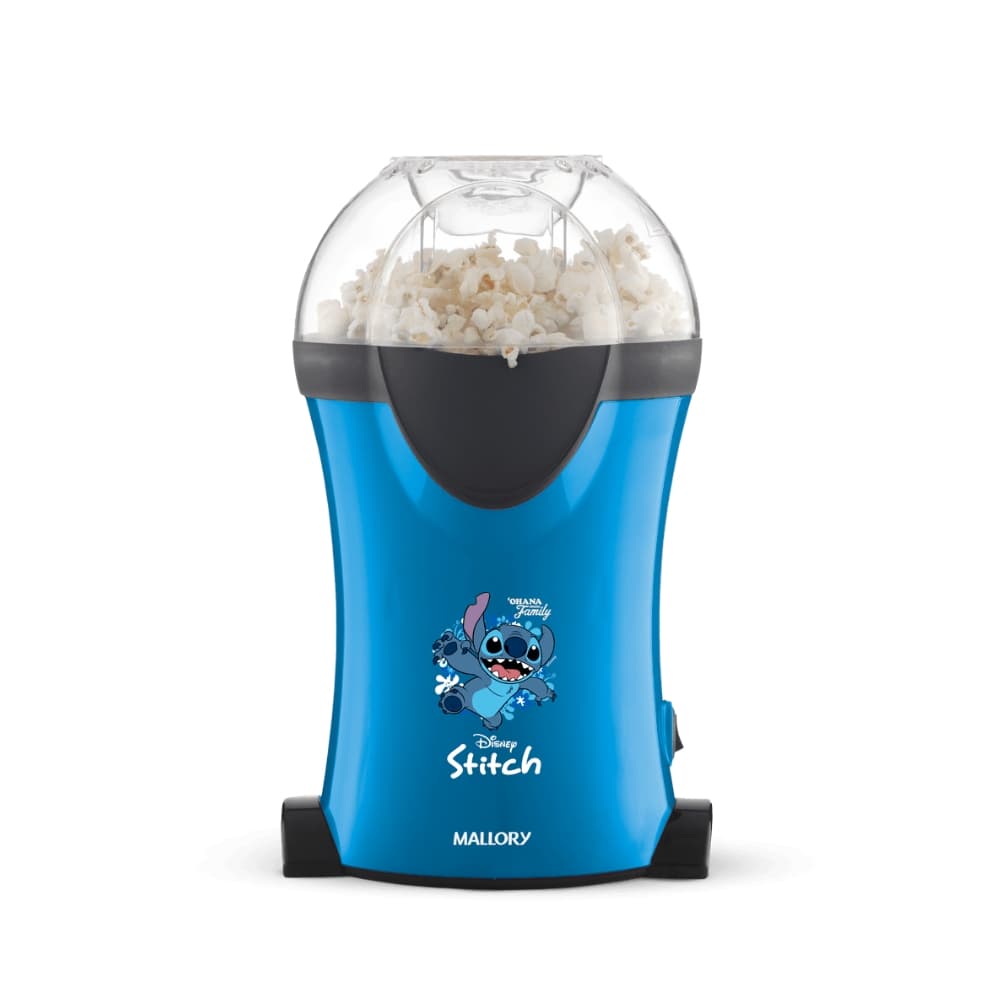 Pipoqueira Elétrica Sem Óleo Mallory Stitch 1200W Azul Pipoca Pronta em 2 Minutos