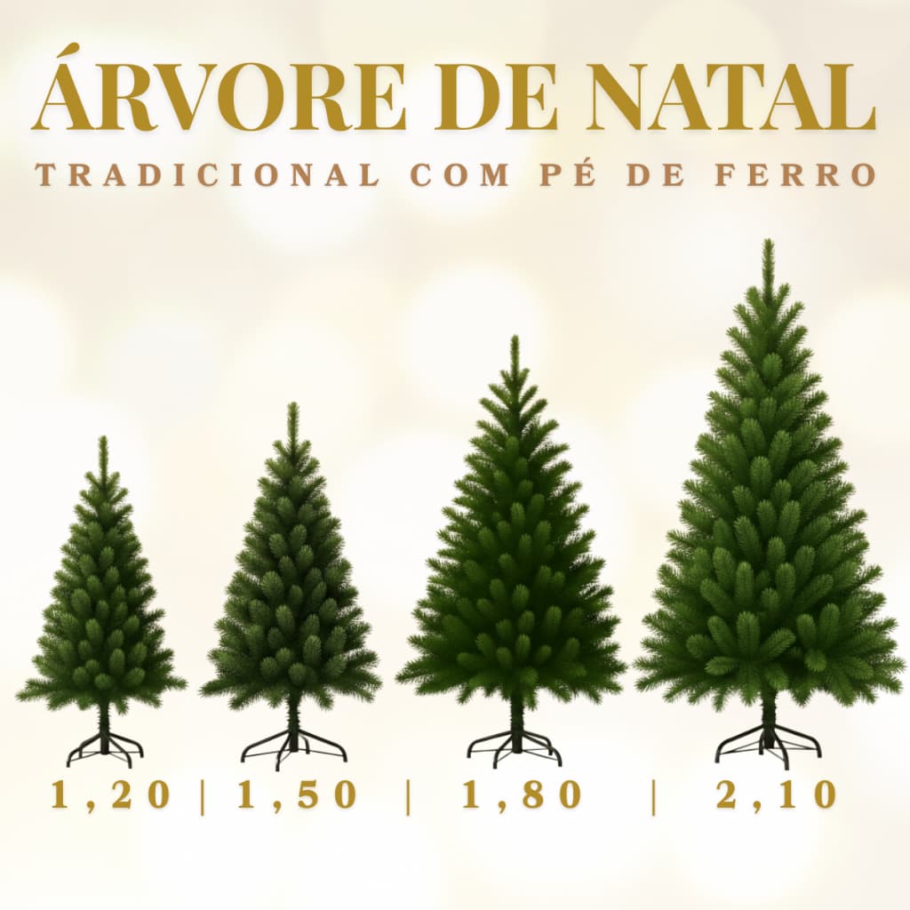 Árvore de Natal Luxo 1,80m 2,10m Decoração Natalina Premium
