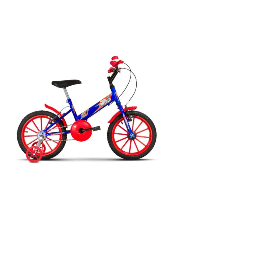 Bicicleta Infantil Azul e Vermelho Aro 16 para Crianças de 4 a 6 anos até 30kg com Buzina Ultrabikes