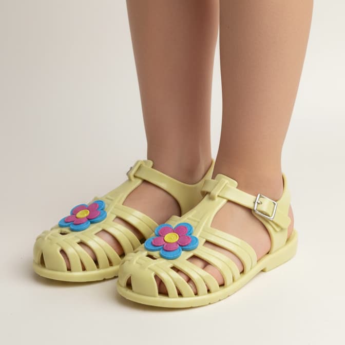 Sandália Infantil Menina Melissa Confortável Antiderrapante Rasteirinha Leve Flexível Flor Rosa Azul