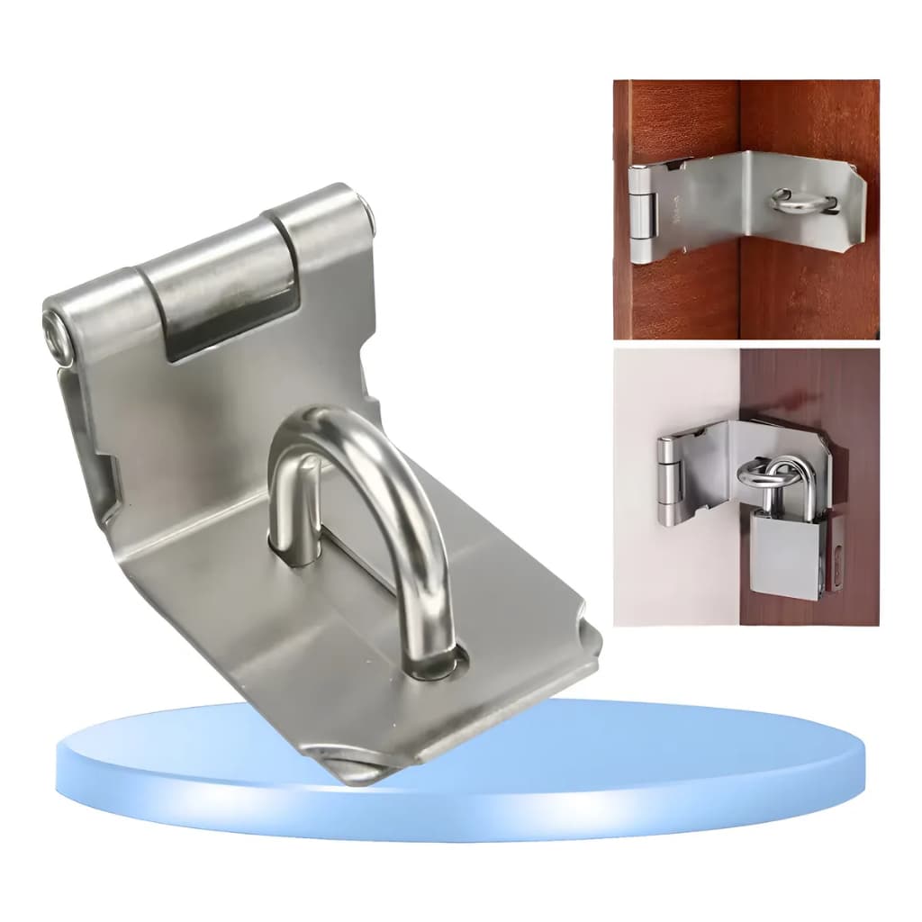 Trinco Para Porta Cadeado 90° Em Aço Inox Fecho Anti Roubo