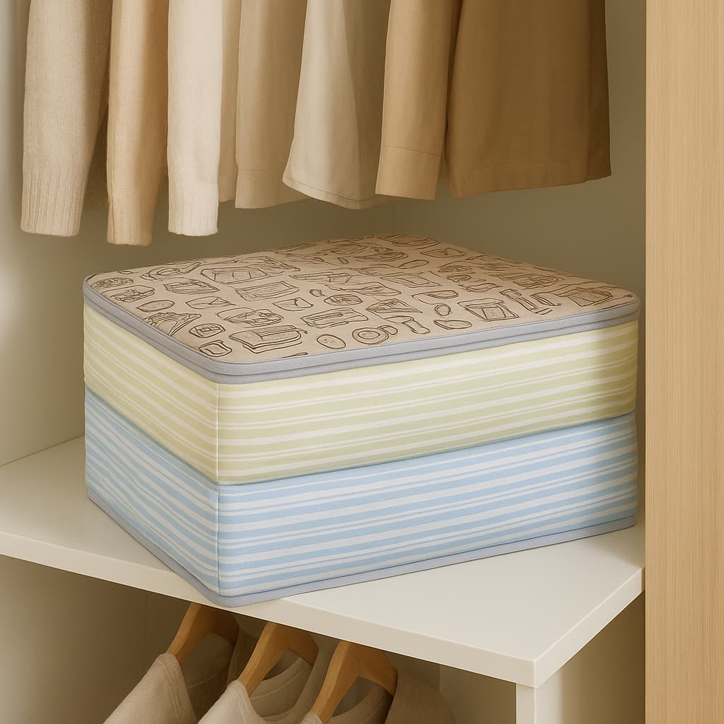Organizador de Guarda-Roupas  Cobertor Toalhas Visor Transparente PP P M G