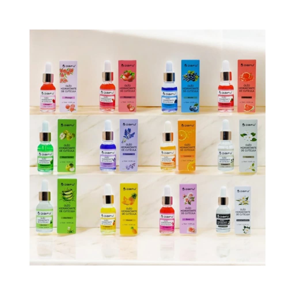 Hidratante Óleo de Cutícula Dafu com Conta-Gotas 15ml – 10 Aromas Maciez e Nutrição