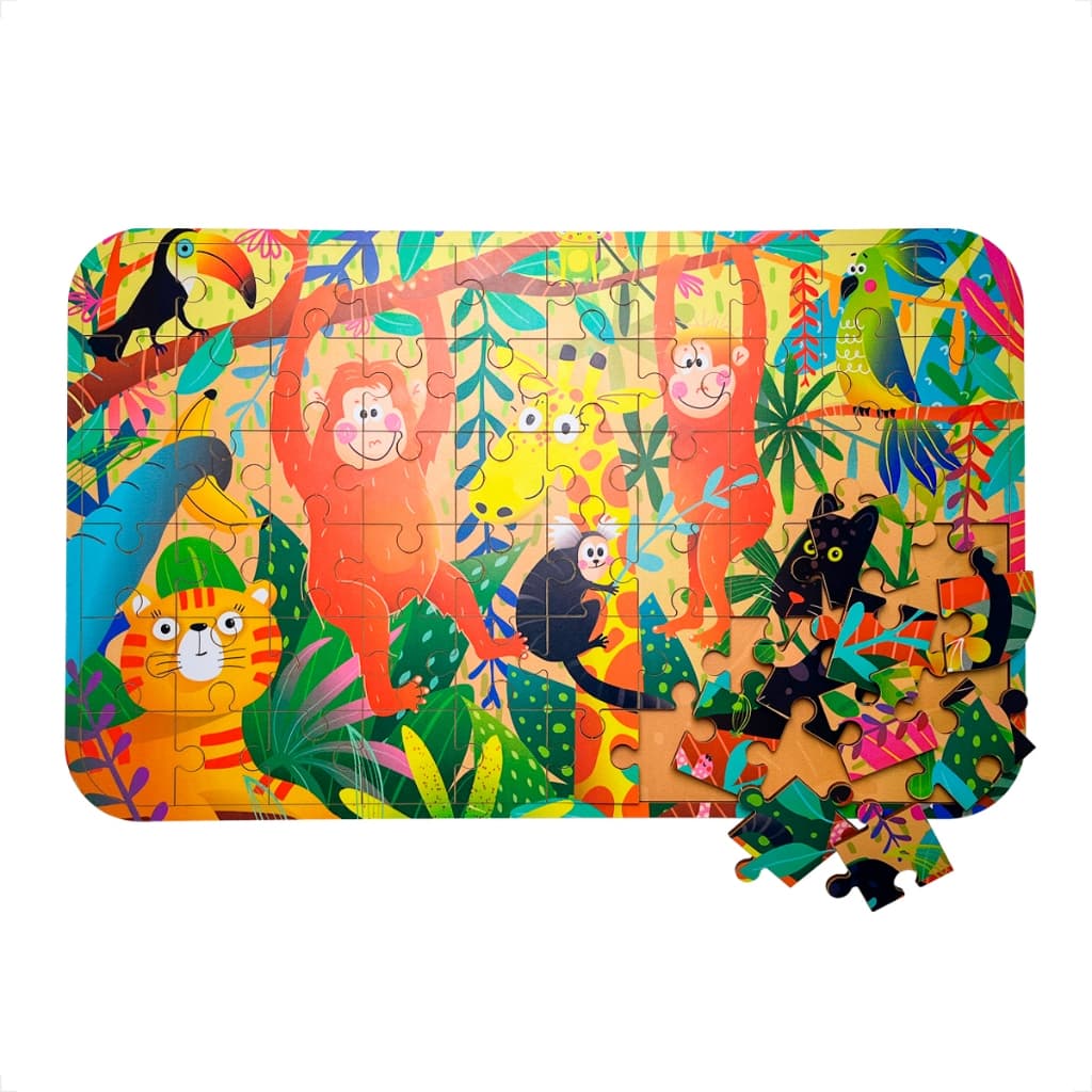 Jogo Quebra-Cabeça Infantil Seguro MDF 60 Peças Fauna Envio Imediato