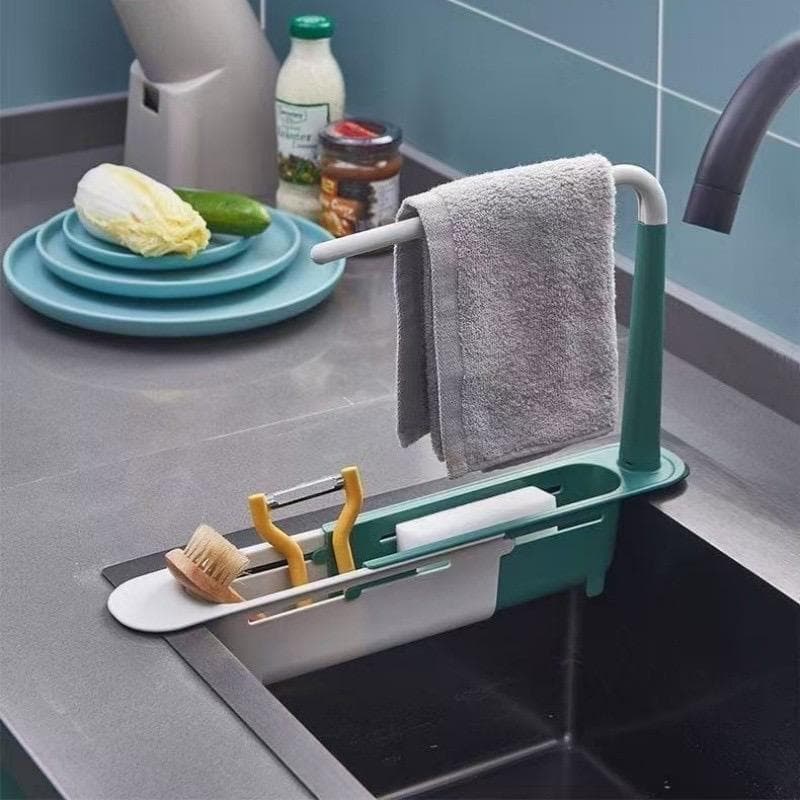 Rack De Drenagem Extensível Para Pia De Cozinha Prateleira De Armazenamento Portátil Multifuncional