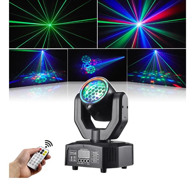 Mini Moving Head Beam bee eye, laser e  Leds Rgbw Dj Dmx Bivolt Strobo efeitos 30W