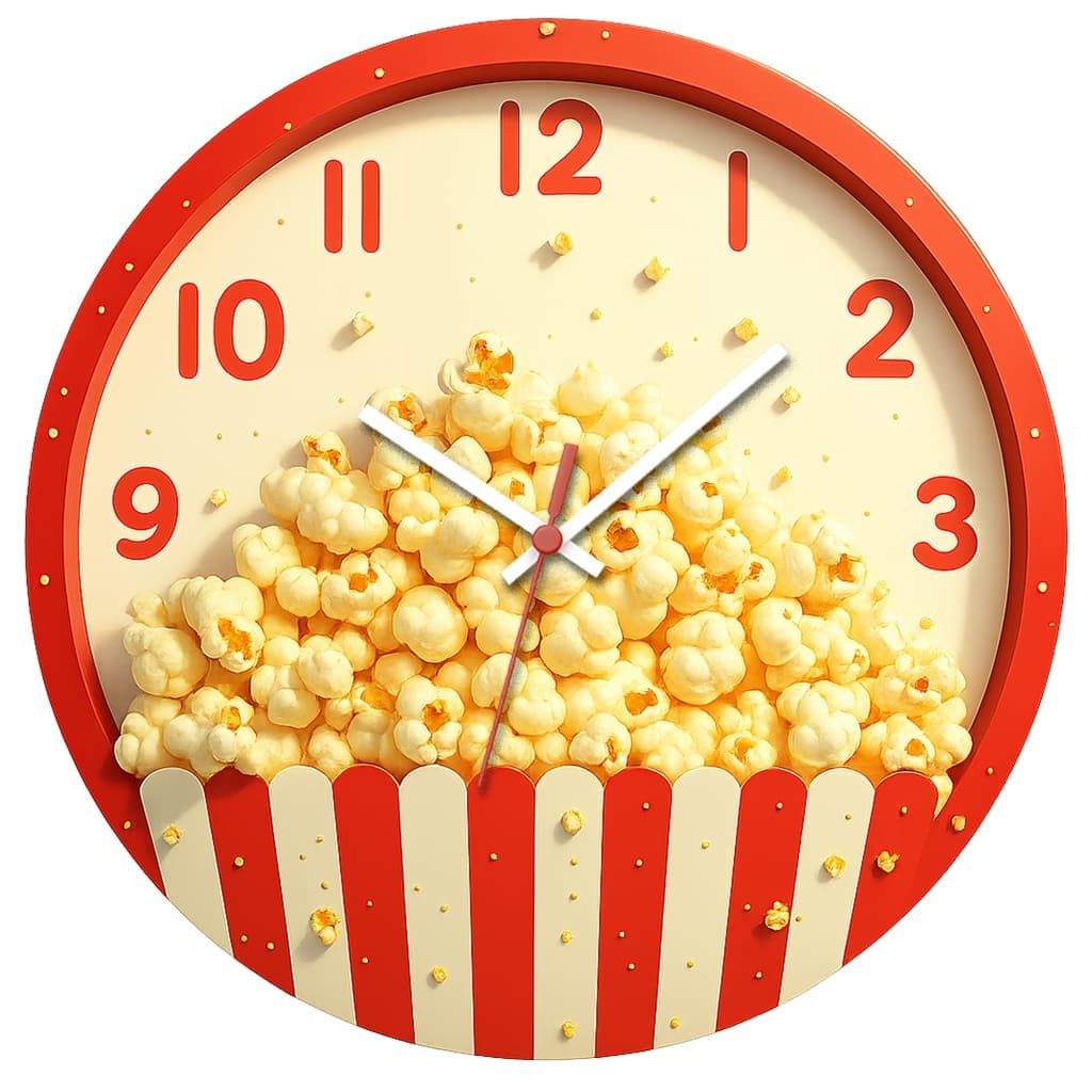 Relógio de Parede Decorativo Cinema Pendulart 29cm Adesivado Silencioso