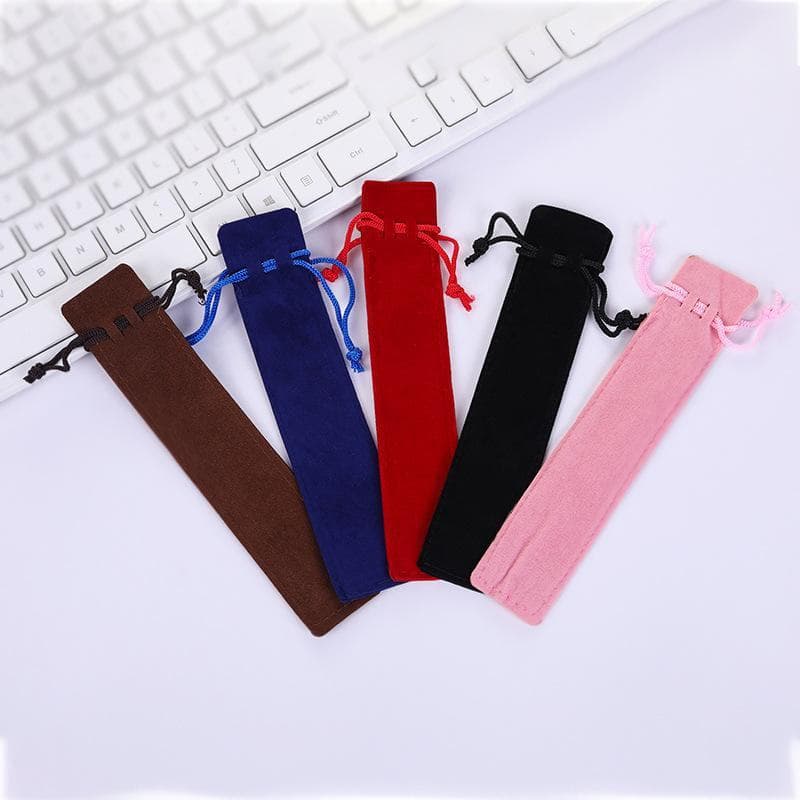 Case Capa Capinha Bolsa Veludo Para Caneta C/ Corda Elegante