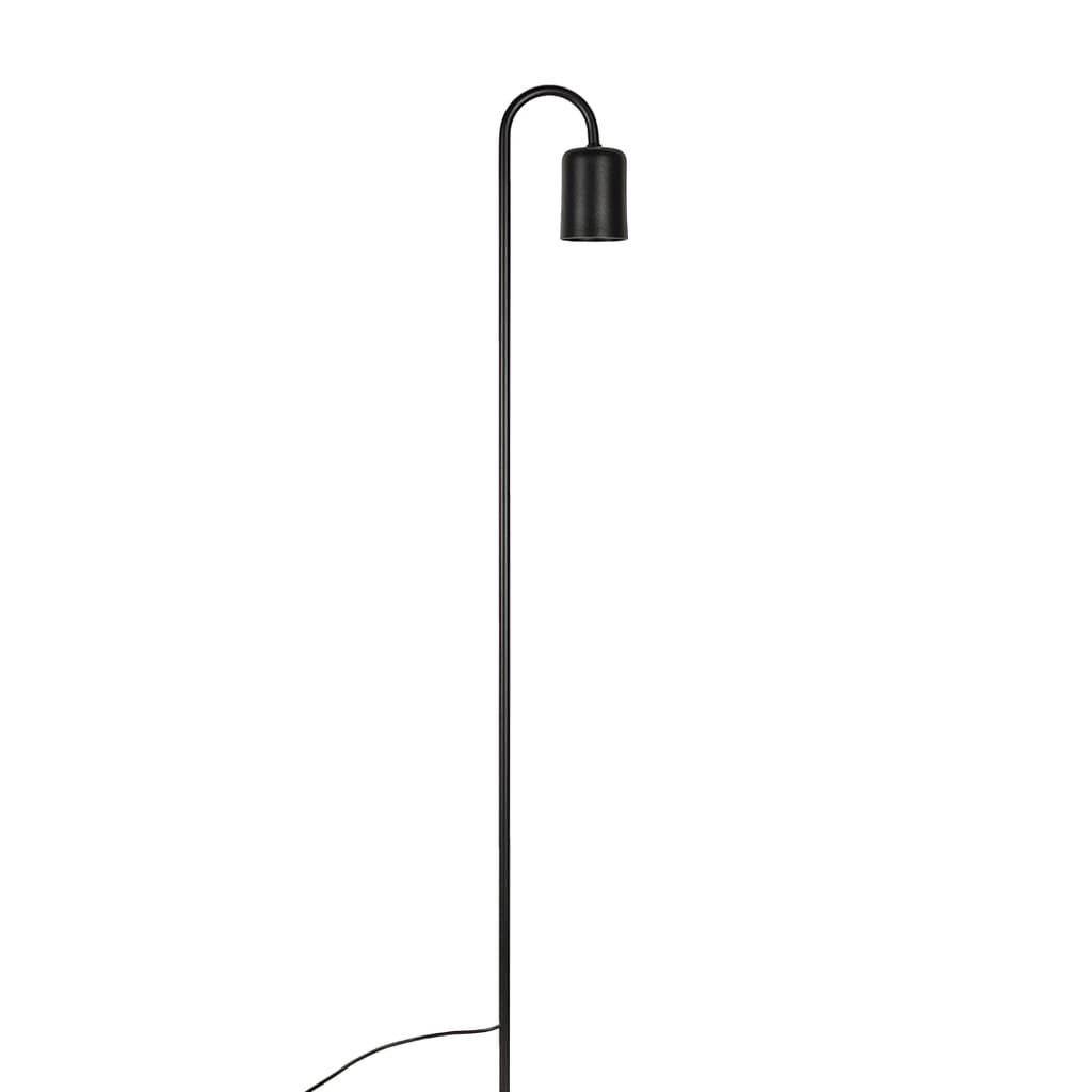 Luminária Poste Balizador Jardim Spot Curvo Gu10 Preto 75cm
