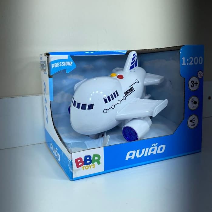 Aviao Fricçao com LUZ e Som Mega CITY BBR TOYS