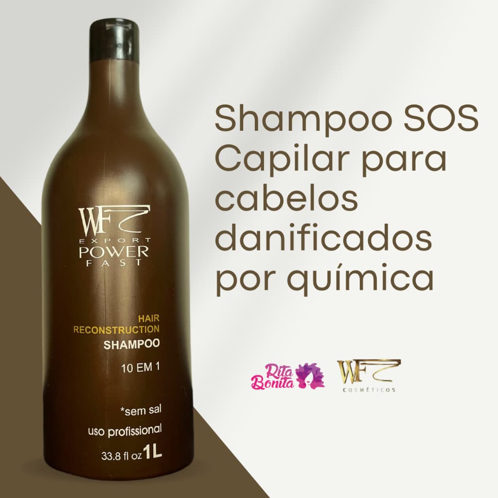 Shampoo SOS Capilar para Cabelos Pré e Pós Químicas Progressivas Power Fast WF 1L