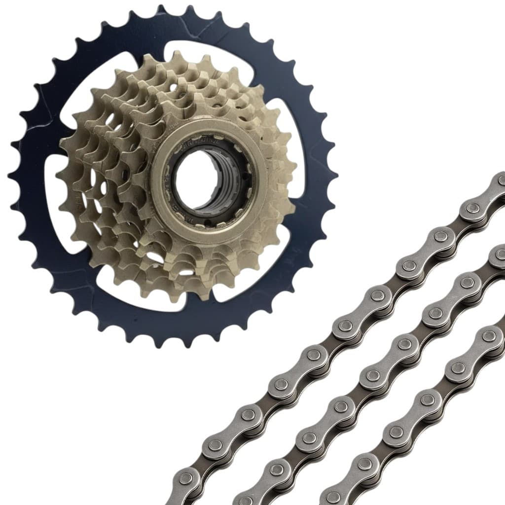 Kit Relação Catraca Mega ranger 7v + Corrente Index para bicicleta Bike de 21 Marchas