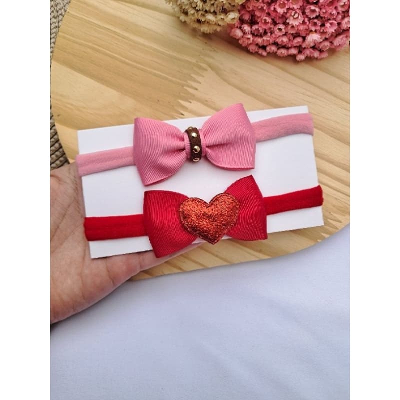Kit Faixinha, Faixinha Coração, Faixinha Rosa, Faixinha Vermelha, Kit
