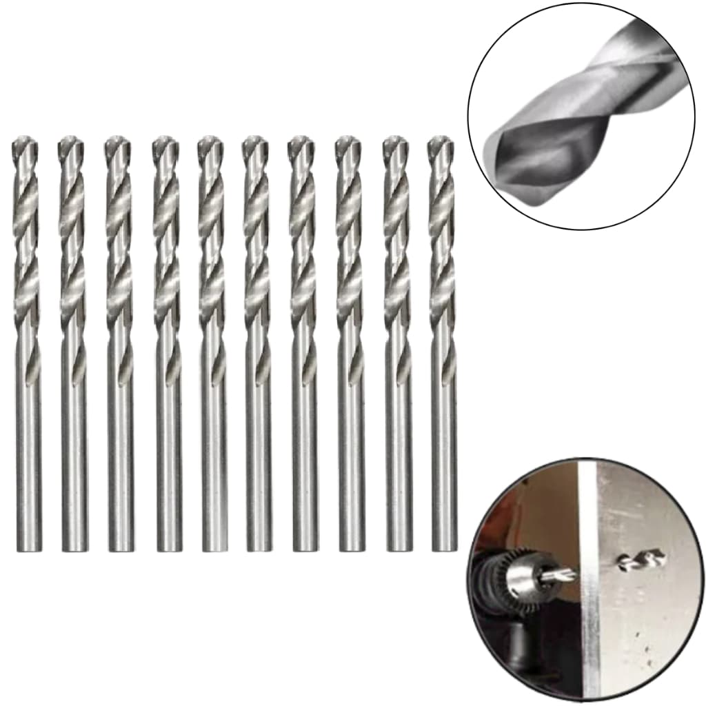 10 Brocas Aço Rápido HSS 1/4" x 100mm – Alta Resistência para Metal e Madeira