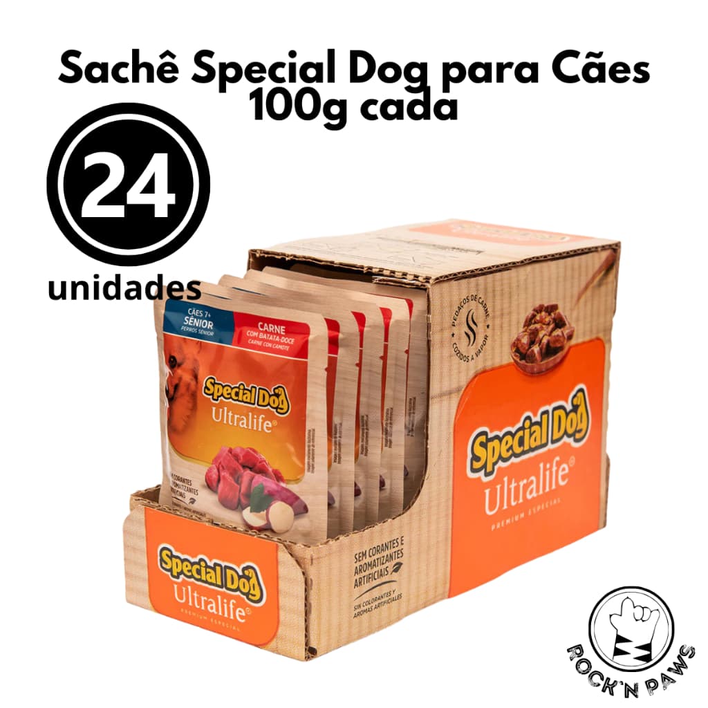 Ração Úmida Special Dog Ultralife Sachê para Cães Caixa com 24 unidades (100g cada)