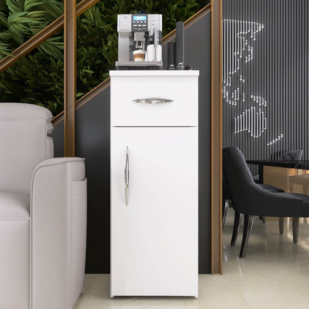 Móvel para Bebedouro com 1 Porta e 1 Gaveta Branco