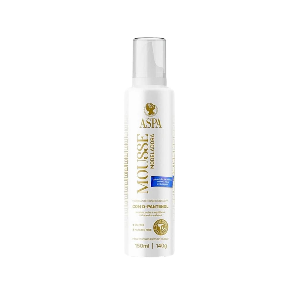 Mousse Modeladora Capilar Com Proteção Térmica E D-Pantenol Hidratante 150ml - Aspa