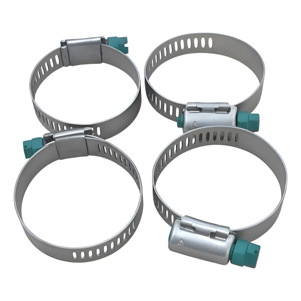 Kit 4 Abraçadeiras Suprens 32x44mm Parafuso Verde Reforçada Prata E Verde