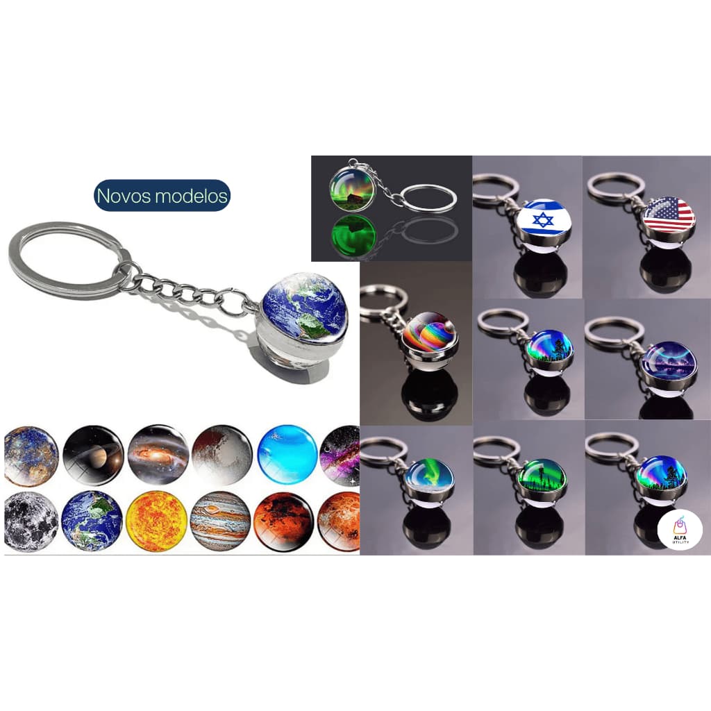 🪐Chaveiro Sistema Solar luminoso/Animais marinhos/Países