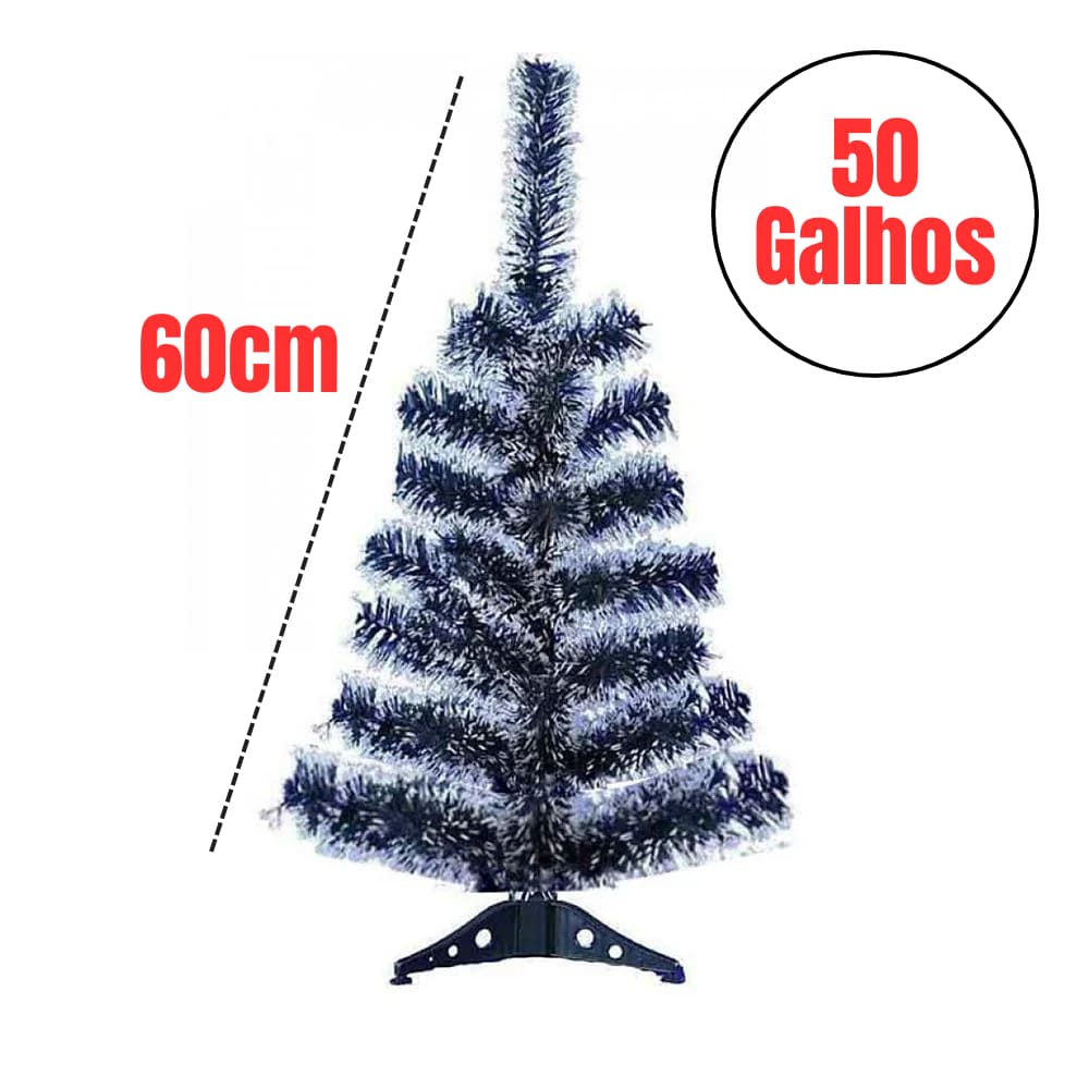 Arvore de Natal Nevada 60 cm com 50 galhos