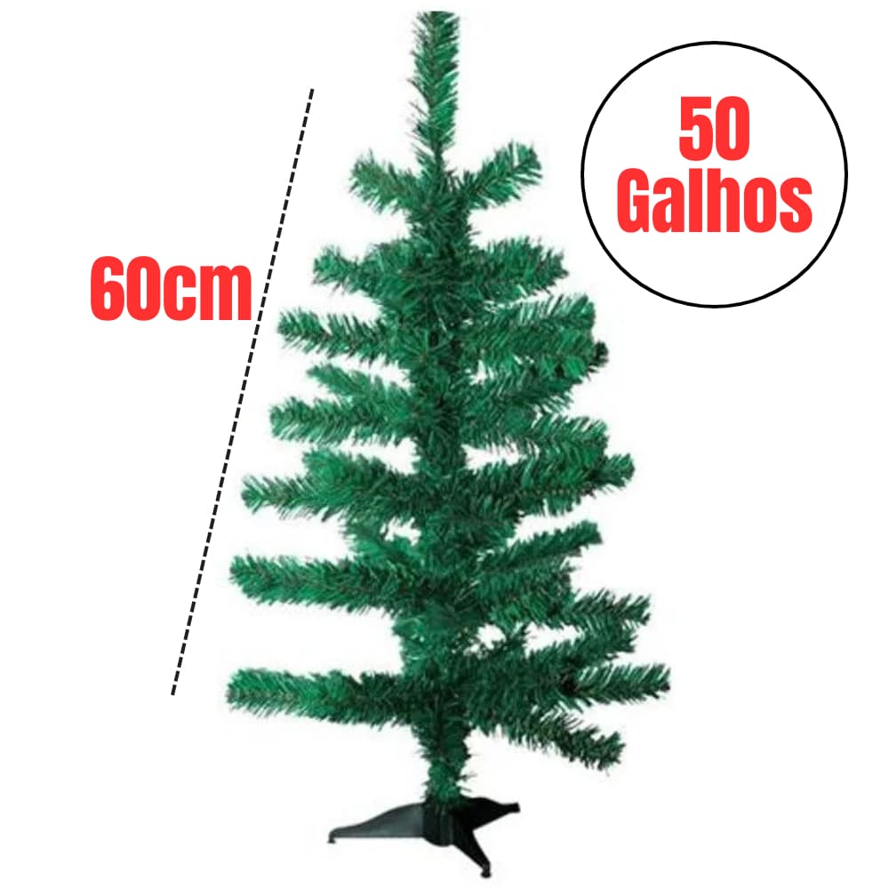 Arvore de Natal Verde 60 cm com 50 galhos