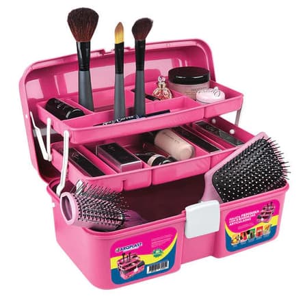 Maleta Organizadora Feminina Bandejas Multiuso Rosa - Arqplast - MFE - toy