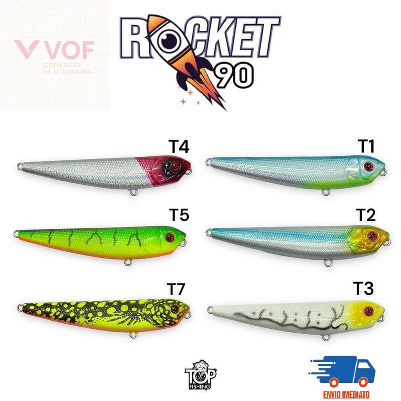 Iscas Artificias Importadas TF Superfície 9 cm e 12 gr Pesca Tucunaré Traíra Robalo