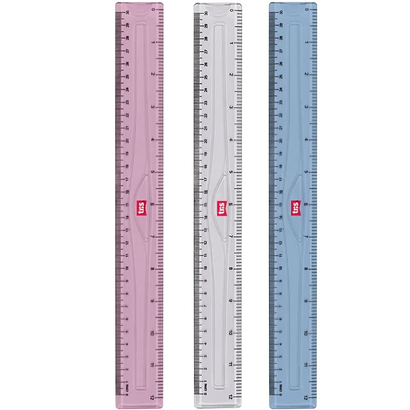 Régua Plástica transparente 30cm 1 unidade Line TRIS