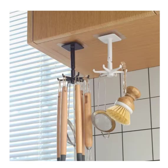 Gancho Adesivo Suporte Giratório 360° Multiuso Parede Cozinha Banheiro Organizador Pendurado S/ Furo