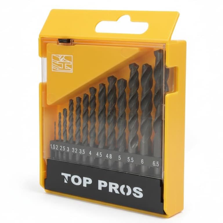 Kit Jogo De Brocas 13 Brocas para Metal 1,5mm a 6,5mm Haste Cilíndrica em Aço Rápido