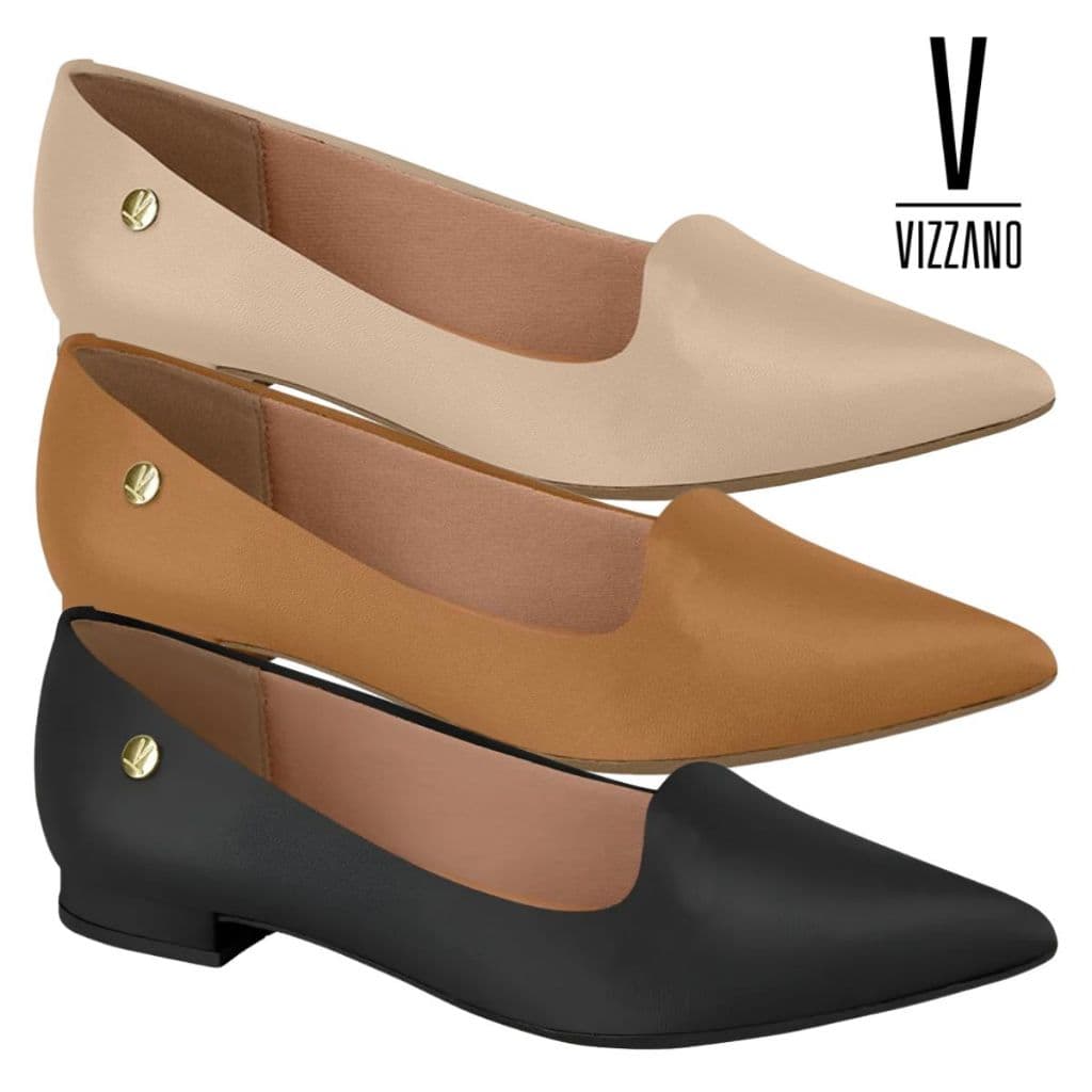 Sapatilha Feminina Salto Baixo Vizzano Elegante Confortável Elegante Casual Original
