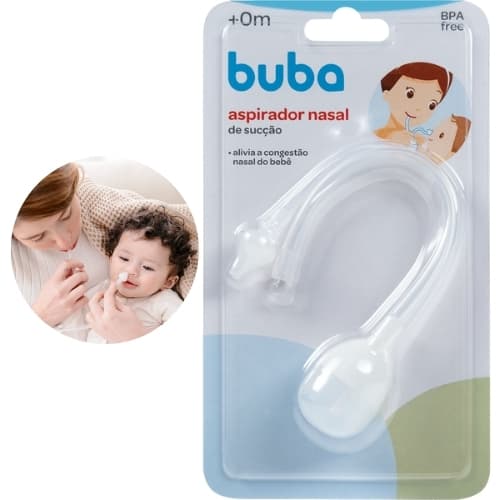 Aspirador Nasal Infantil De Sucção Buba Ponta De Silicone Ideal Bebê Recem Nascido Bebe Congestão.