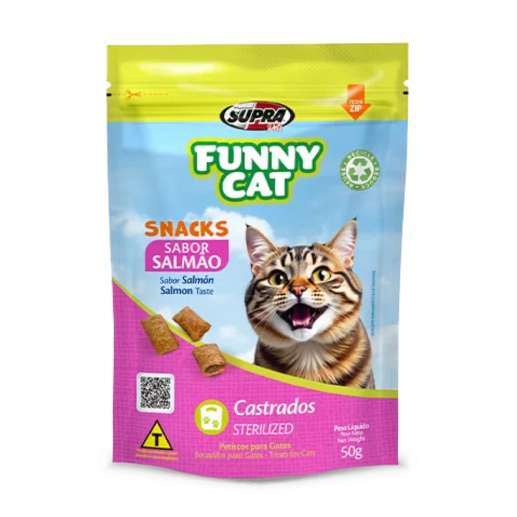 Funny Cat Salmão 50g Gatos Castrados- Petisco para gatos