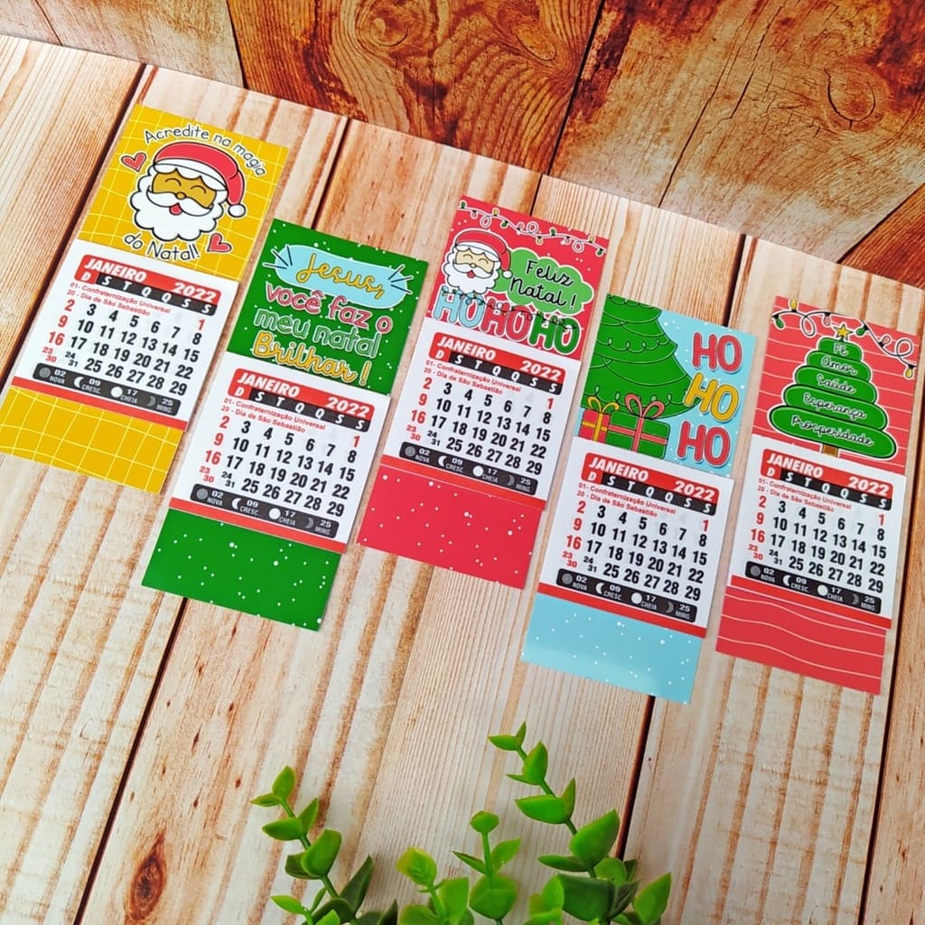 Mini Calendário Personalizado 2027 - de 300, 500 ou 1000 unidades