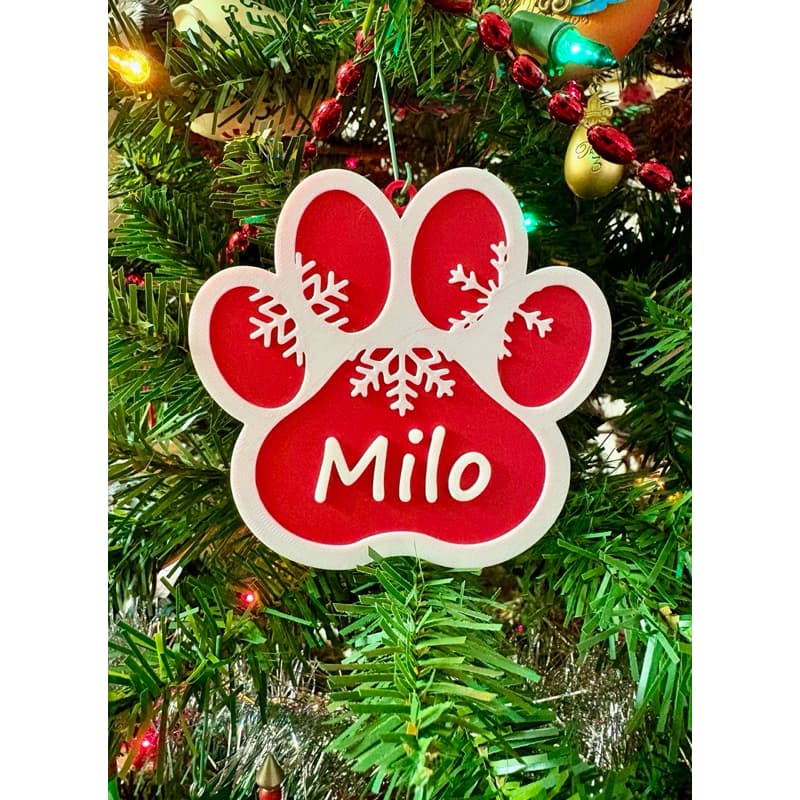 Enfeite de Natal Patinha Personalizada com Nome – Enviar o Nome no Chat 🎄🐾