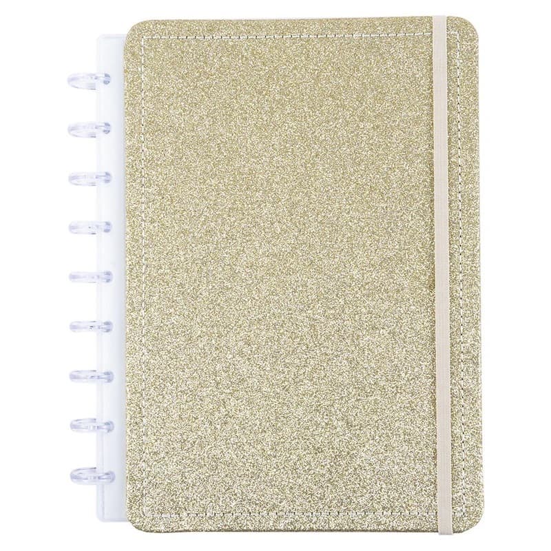 Caderno de Disco Médio SHINE DOURADO 80 Folhas (Tipo Caderno Inteligente) - DISKÔ