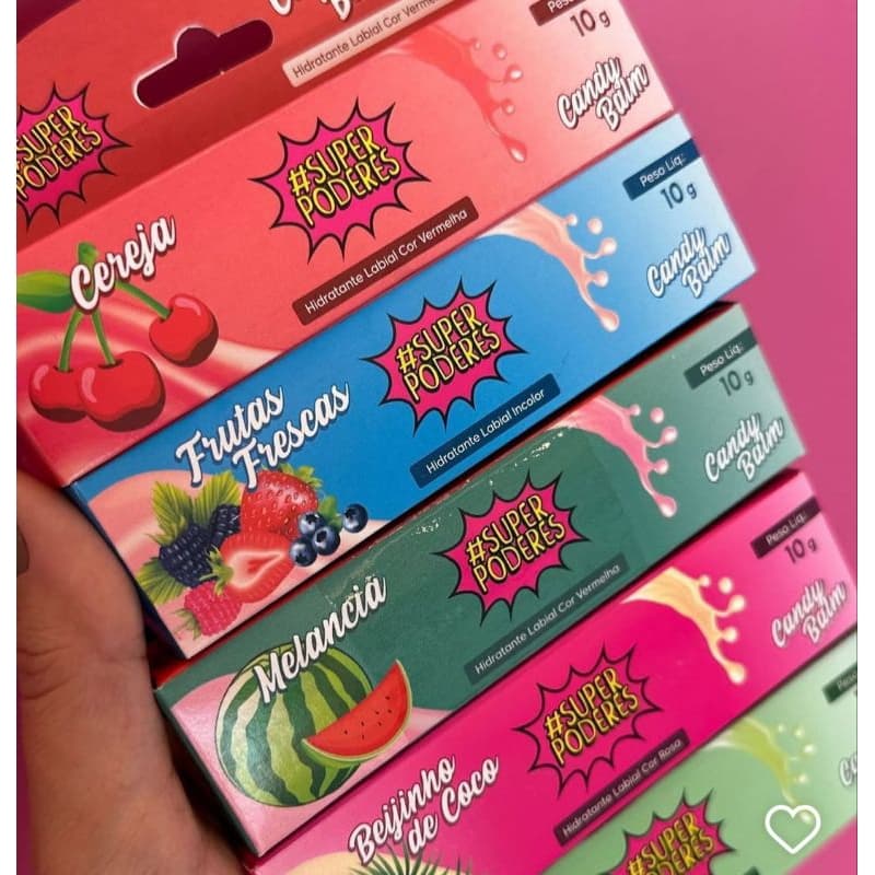 Candy Balm Super Poderes |  Gloss Protetor Hidratante Labial Brilho e Aroma Maquiagem