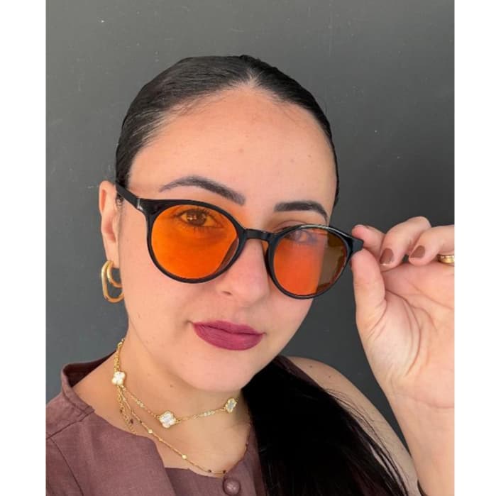 Óculos de sol unissex redondo premium uv400 vintage transparente com lente laranjada moderno estiloso retro amarelo verd