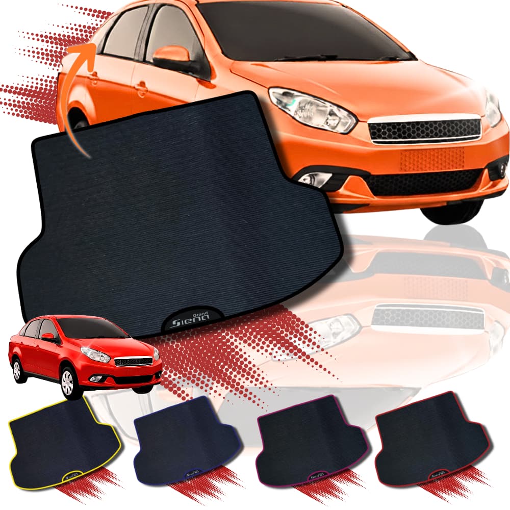 Tapete Porta Malas Fiat Grand Siena EmborrachadO Na Medida Colorido Amarelo Azul Preto Rosa Vermelho