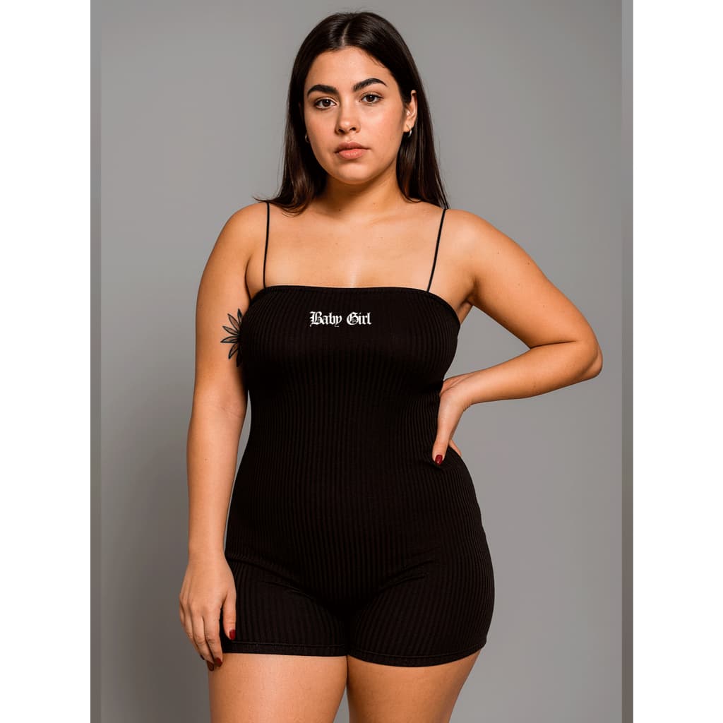 Macacão Feminino Gringo Canelado de Alcinha Academia Estampado