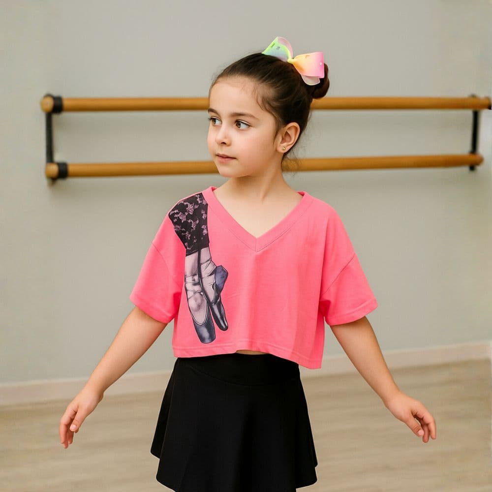 Blusa Cropped Feminina Camiseta Curta Neon Bailarina Bale / Ballet Jazz Dança