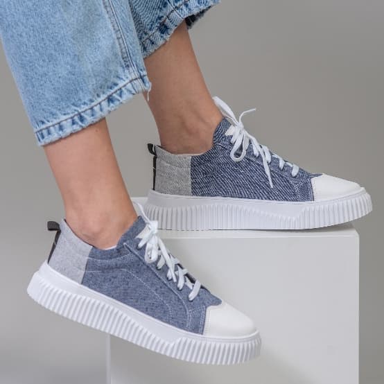 Tênis Feminino Casual Jeans Lançamento Confortável Moderno