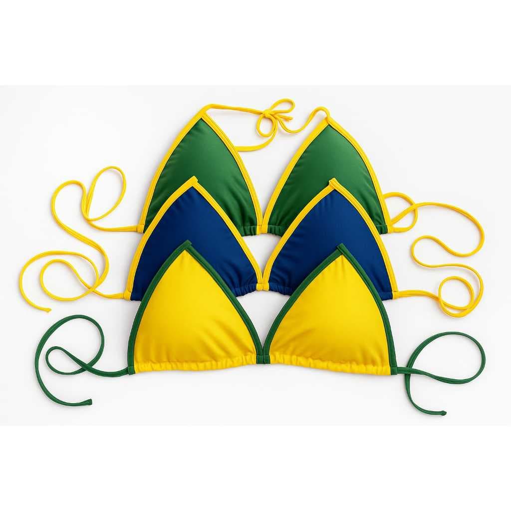 BUSTO BIQUINI BRASIL CORTININHA COM BOJO REMOVÍVEL,PRAIA,BRONZE MARQUINHA DE SOL FEMININO AVULSO VERDE AMARELO AZUL COPA