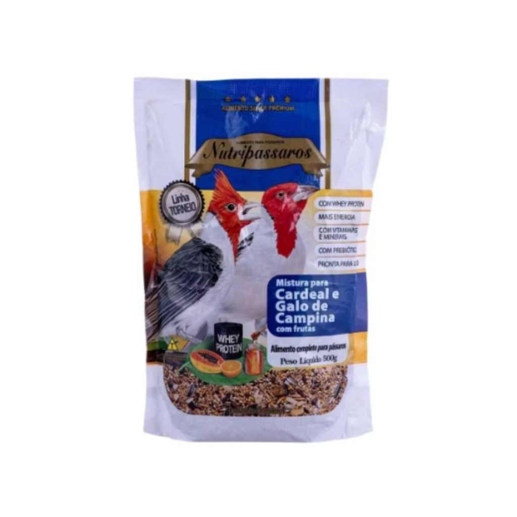 Ração Cardeal e Galo De Campina com frutas linha torneio Nutripássaros - 500g