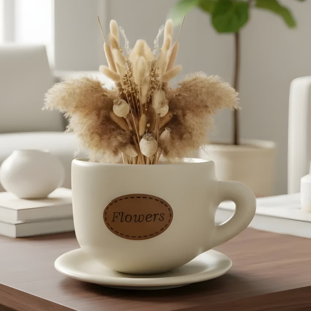 Vaso Decorativo Formato De Xicara Decoração De Casa E Sala