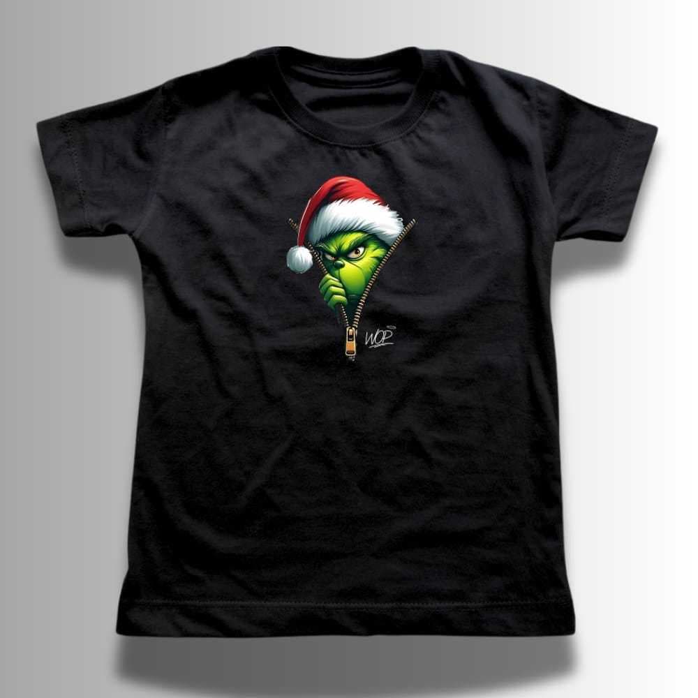 Camiseta Tshirt Infantil Natal Estampada Grinch Unissex Camisa Divertida Algodão Premium Criança Kid