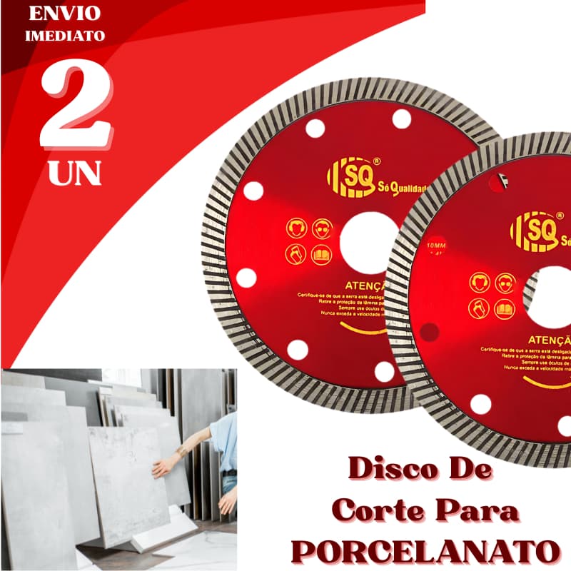 2 ou 1 Disco Diamantado Porcelanato Turbo 110mm Alta Precisão e Durabilidade