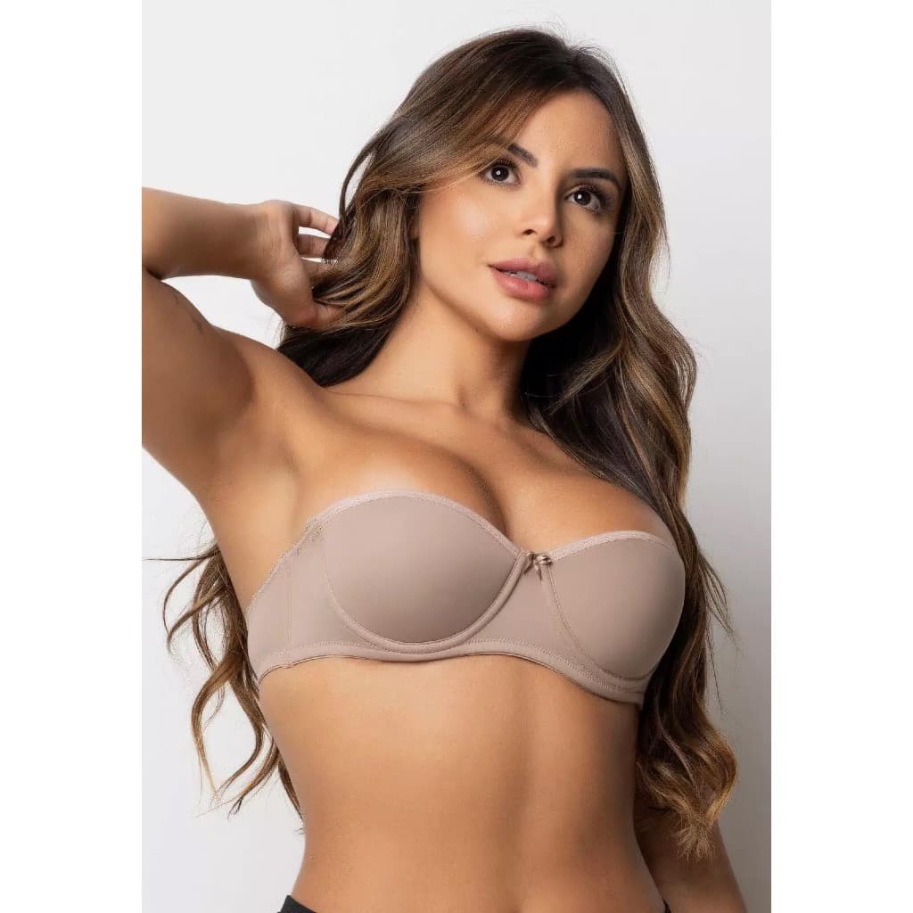 Sutiã Tomara Que Caia Com Bojo Bustiê Adulto Cores Neutras Pala Larga Inteira Confortável Promoção