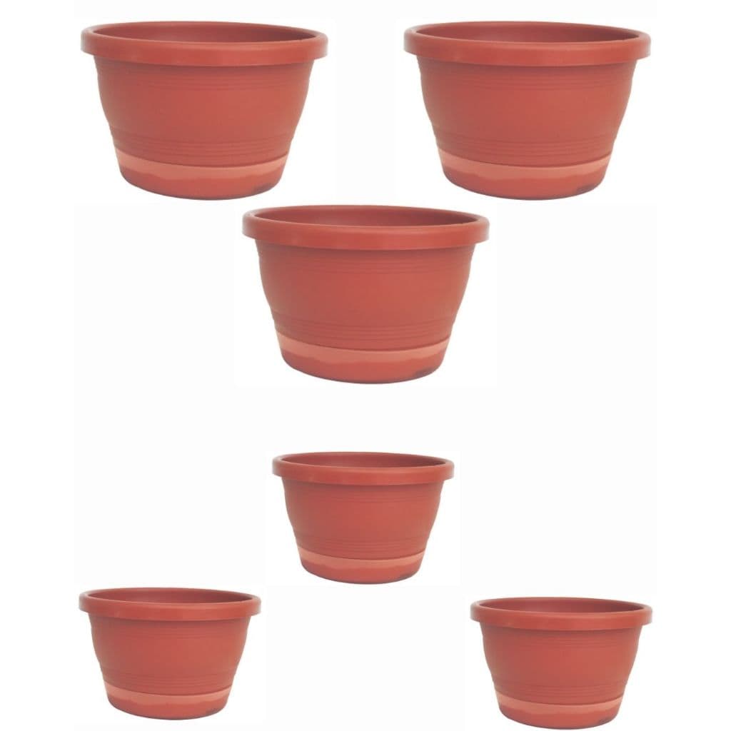 Vaso Plástico Cuia Marrom Nº18 e Nº23 – Resistente e Leve para Plantas e Decoração