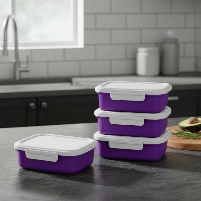 Pote Plástico Para Marmita 500ml Plastico Colorido Livre BPA Tampa Firme com Trava Uso Diário